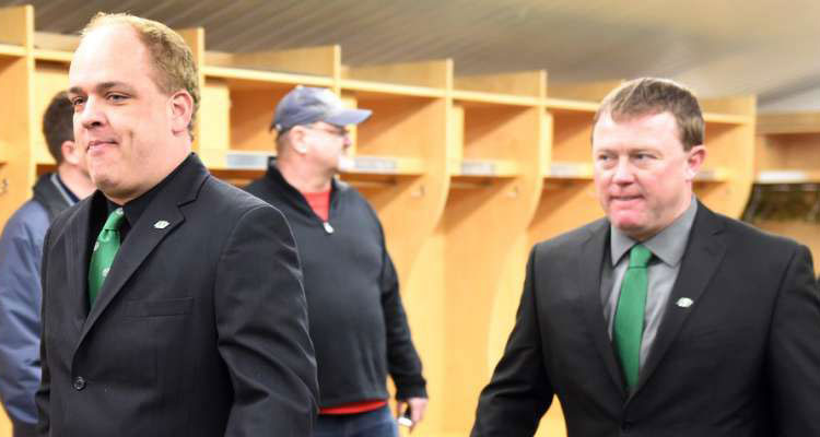 The Saskatchewan Roughriders' new regime, led by John Murphy, left, and Chris Jones, has created a buzz and helped fans to forget the team's 3-15 season, according to columnist Rob Vanstone. DON HEALY / REGINA LEADER-POST