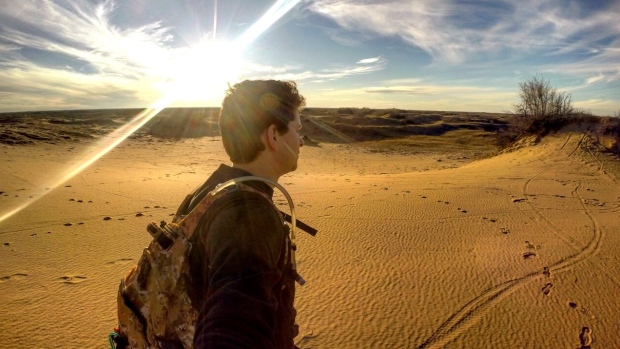 Jay Brown explored the sand dunes in the Douglas Provincial Park. (Jay Brown/SaskHiker)