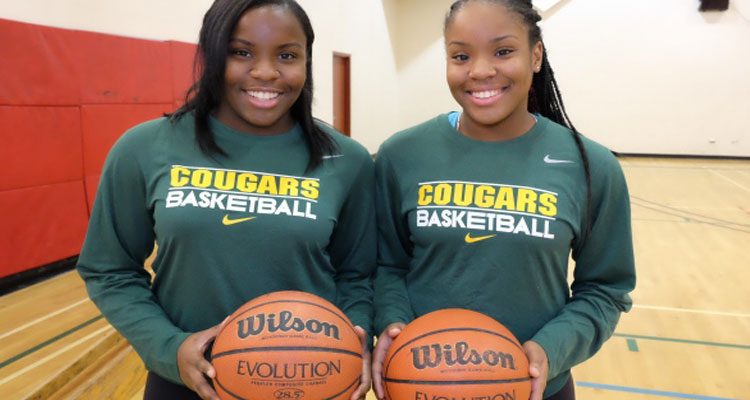 (Left) Kyanna and Kyia Giles are joining the University of Regina Cougars. (CBC)