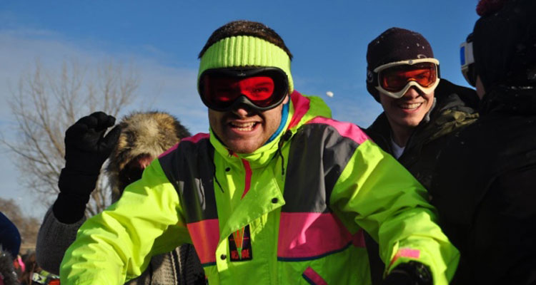 People wore protective gear for the snowball fight. (Kelly Malone/CBC)