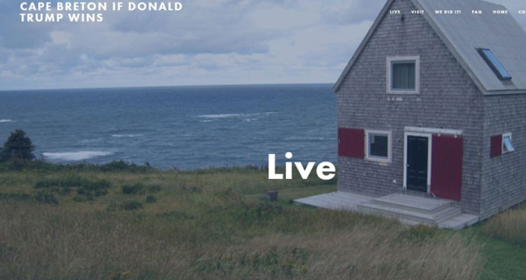 A website started by a Cape Breton radio DJ encourages Trump refugees to relocate to the island. (cbiftrumpwins.com)