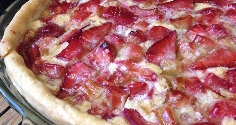 Strawberry Rhubarb Custard Pie