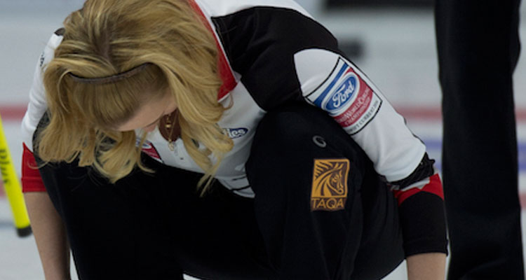 Team Canada skip Chelsea Carey shows her disappointment during Wednesday’s setback. (Photo, Curling Canada/Michael Burns)