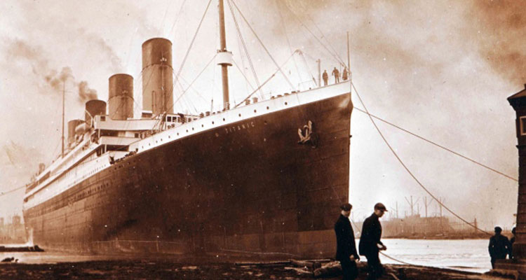 This image made available by the Ulster Folk & Transport Museum on Tuesday, Oct. 14, 2014, is a photograph of the Titanic in Belfast in a family album. (THE CANADIAN PRESS/AP /Ulster Folk & Transport Museum)