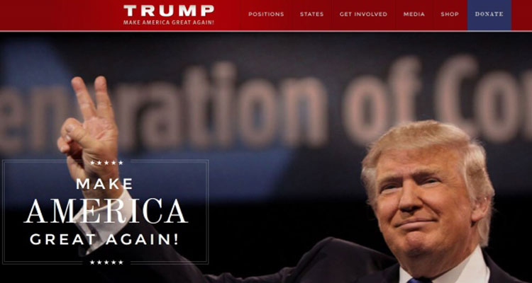 The Internet domain names skndp.ca or skndp.com lead to Donald Trump's website, seen in this screen image. Image Courtesy of CTV News 