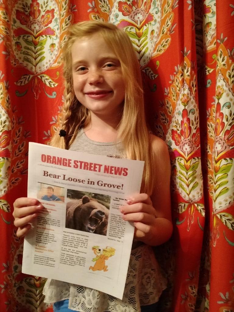 Hilde Kate Lysiak, 9, of Selinsgrove, Pa., publishes both a print and online version of the Orange Street News, and she scooped her adult competition Saturday with news of a homicide. (Matthew Lysiak)