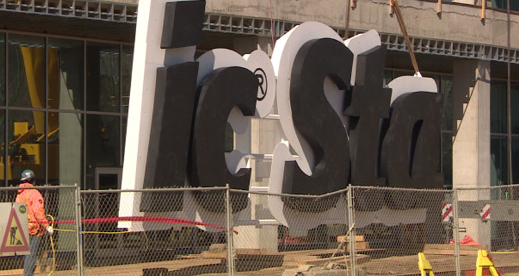 The letters were about a storey high. (Kirk Fraser/CBC)