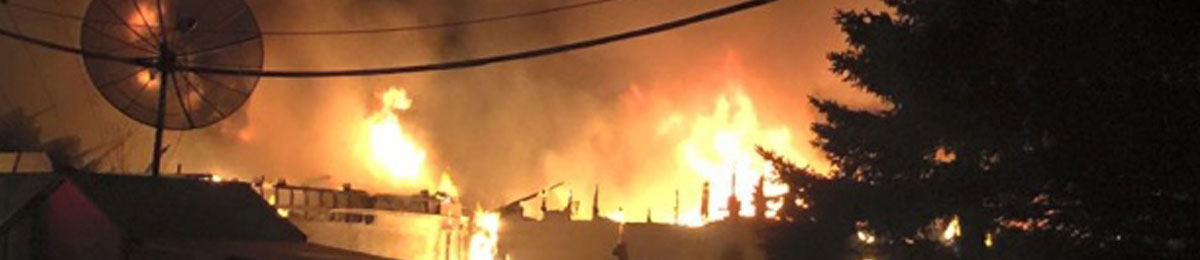 Fire burns two buildings in White Fox, Sask. (Eileen Lane/Facebook)